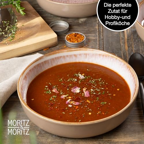 Moritz & Moritz TERRA 18-tlg Geschirrset 6 Personen - Teller Set in zartem Terracotta aus hochwertigem Porzellan - Geschirr Set 6 Personen aus je 6x Speiseteller, Dessertteller und Schalen