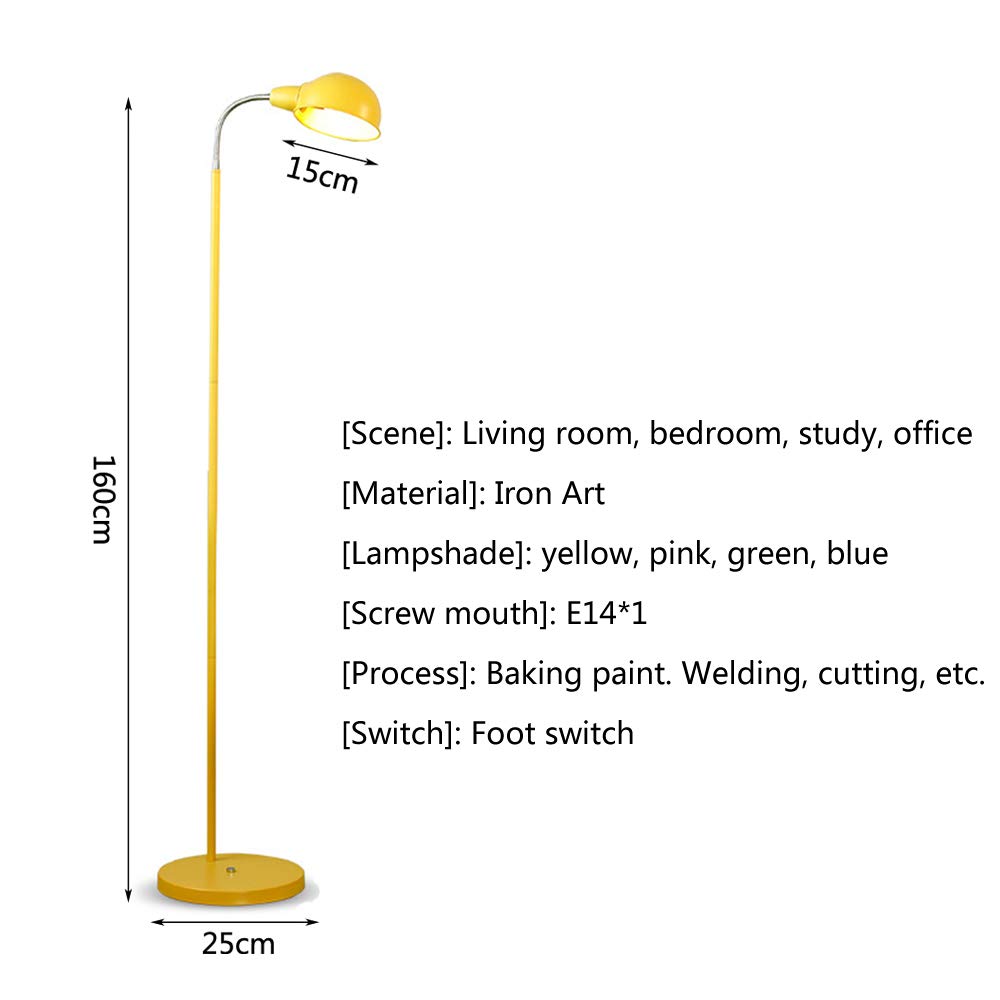 Lampada da Terra a LED, Moderna Lampada da Terra con Collo D'Oca Flessibile, 3 Temperature di Colore, interruttori a Pedale, Attacco E14, Max. 60 W, l