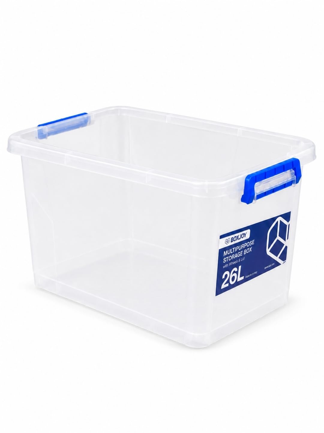 BOXJOY 26L Transparent Multipurpose Plastic Storage Box with Wheels | Large Storage Container, Organiser Basket with Handle for Clothes, Toys, Wardrobes, Almirahs, Home, Kitchen & Office Storage-picture-28