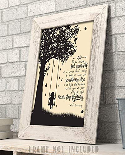 Lone Star Art To Be Nobody But Yourself - E.E. Cummings 11X14 Unframed Motivational Wall Art - These Literature Book Posters Are Perfect For English Classroom thumb #2