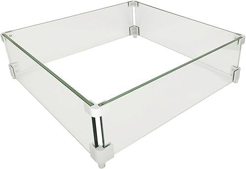 Miniatura 4 de FixtureDisplays Protector de viento para hoguera de 20 x 20 pulgadas, cuadrado de 0.315 in de grosor, protector contra el viento para hogueras 997G