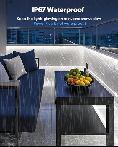 Tira LED blanca fría 110V 6.56ft adhesiva impermeable miniatura 5
