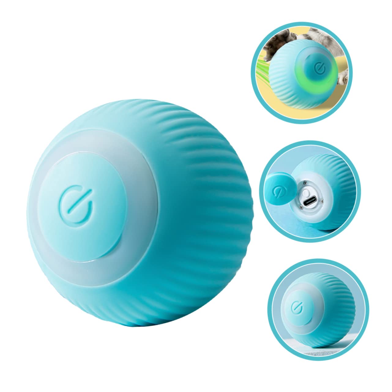 DOITOOL 4 Piezas Inteligente Gato Teaser Bola Divertidas Bolas De Gato Juguetes para Gatitos Interior Gatito Juguete Palo Juguete Gatera Juguete Rascar Bolas De Masticar