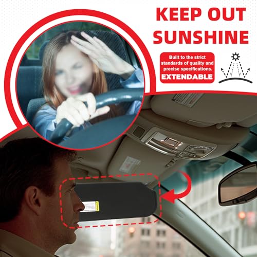 HECASA Pair Sun Visor with LED Lights Compatible with 1997-2004 Chevrolet Corvette C5 Replacement for 10442033 10442034 Left Driver & Right Passenger Side Sun Shades Black by HECASA - Image 3