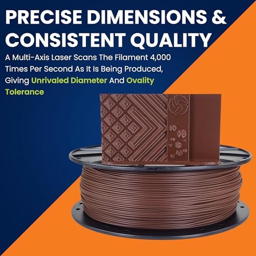 Image of 3D-Fuel 3D Filament High Temp Tough Pro PLA+ Chocolate Brown, 1.75mm, 1 kg + /- 0.02mm Tolerance, Made in USA, Easy to Print and Works with Most 3D Printer Brands