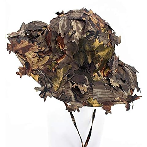 3D Leaves Camouflage Ghillie Caps Sniper Hats Camo Sunshade Baseball Caps for Fishing Hunting Airsoft (Unisex) Cover