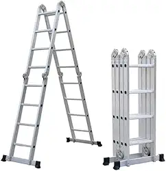 Escada Articulada de Alumínio 16 Degraus 4,70 Metros de Altura