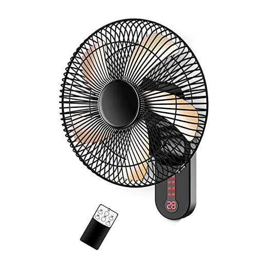 PGKTKCWH Ventilador de Pared de 16 Pulgadas, Ventilador de Pared Industrial con Control Remoto, 5 aspas, 6 velocidades, Temporizador de 9 h, para el hogar, Oficina, Dormitorio, Sala de Esta