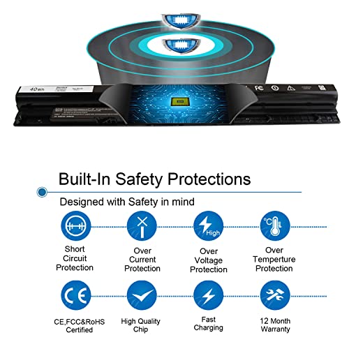 40Wh M5Y1K 14.8V Laptop Battery For Dell Inspiron 14 15 17 5000 3000 Series 5559 5558 3551 3451 3558 I3558 3567 5755 5756 5458 5759 5758 Gxvj3 453-Bbbq Wkrj2 Vn3N0 Hd4J0 991Xp P63F P47F P51F P52F P64G #TOP3