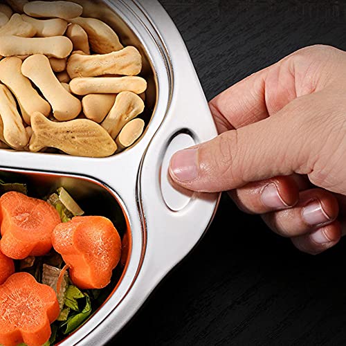 Image of Happy Hues Stainless Steel Divided Meal Plate Tray-4 Compartments Dinner Dish for Baby- Toddler- Kids Eating Food- Owl Shape