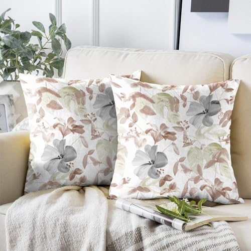 Image of Casableu Cobano Decorative Throw Cushion Cover, 16 x 16 Inch, Floral Pattern, Floral Pillow Covers, 40.64 x 40.64 cm, Set of 2