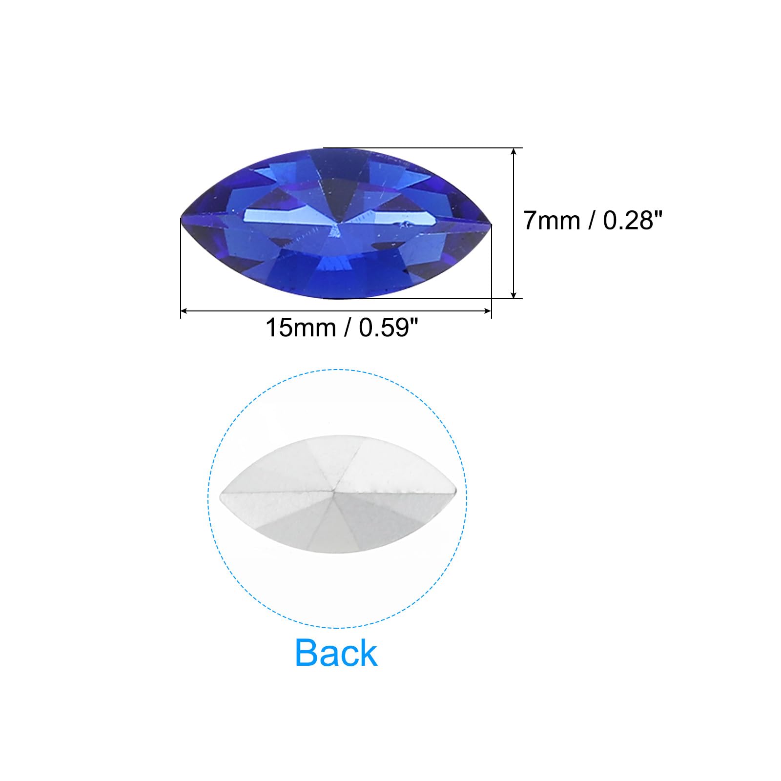 Amazon.co.jp: PATIKIL マーキスジェム 40個15x7mmガラスライン