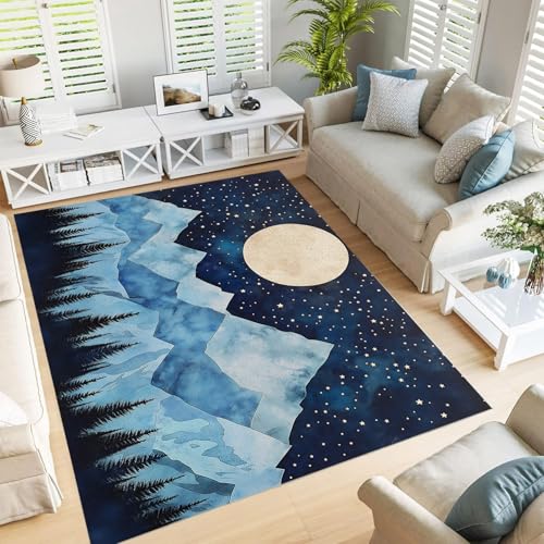 Tapis design moderne montagnes pour salle à manger chic