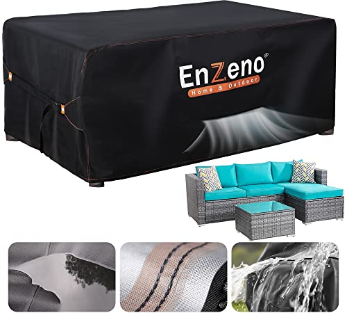 Enzeno Outdoor Garden Furniture Covers Waterproof with Air Vent, 200*160cm, Patio Furniture Cover...