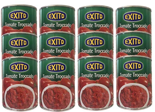 Bote de tomate troceado marca Éxito 780 g.[PACK 12 UNIDADES]