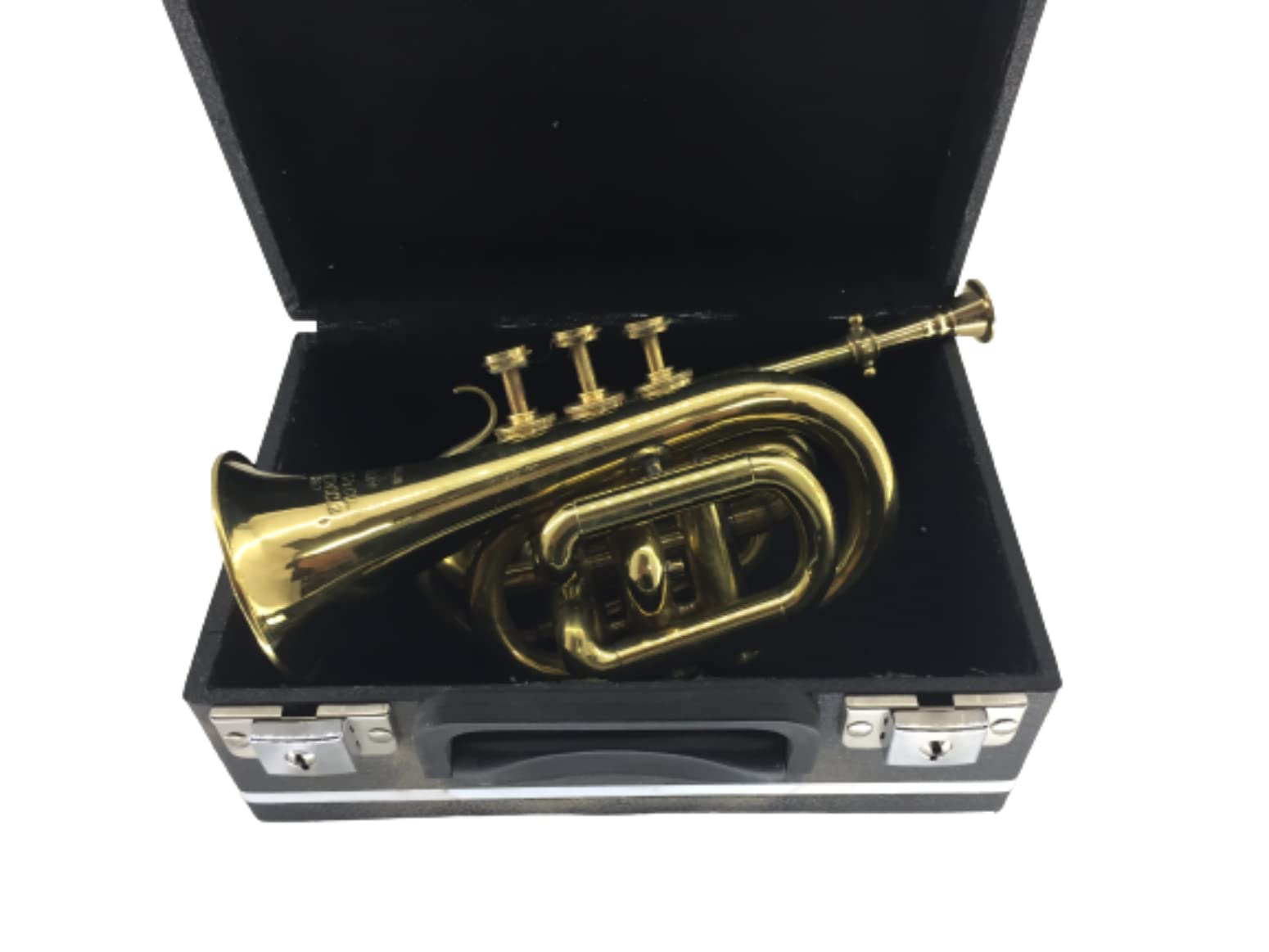 Trompete aus Messing mit Etui, für Zuhause, Wohnzimmer, Kunst, Made in Italy