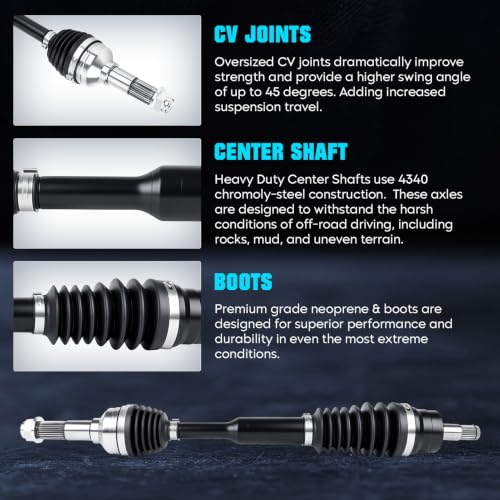 Image of Front Left /Right Heavy Duty CV Axle for 2006-2009 Yamaha Rhino 450 YXR45F, 2006-2007 Rhino 660 YXR66F, 2pcs Axle Shaft