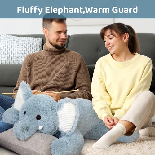 BEJOY Plüschtiere Elefant, Großes Stofftier XXL Teddy, Weiches Kuscheltier Kissen für Baby Freundin Geschenk Geburtstag Weihnachten, 85cm