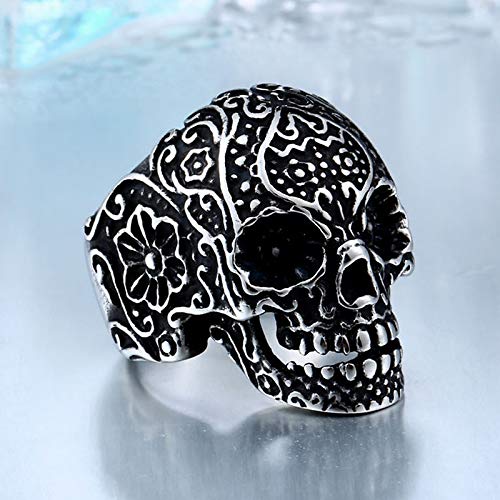 Image of Genuine Stainless Steel Ring Jewelry for Men Fashion Punk Biker Skull Rings