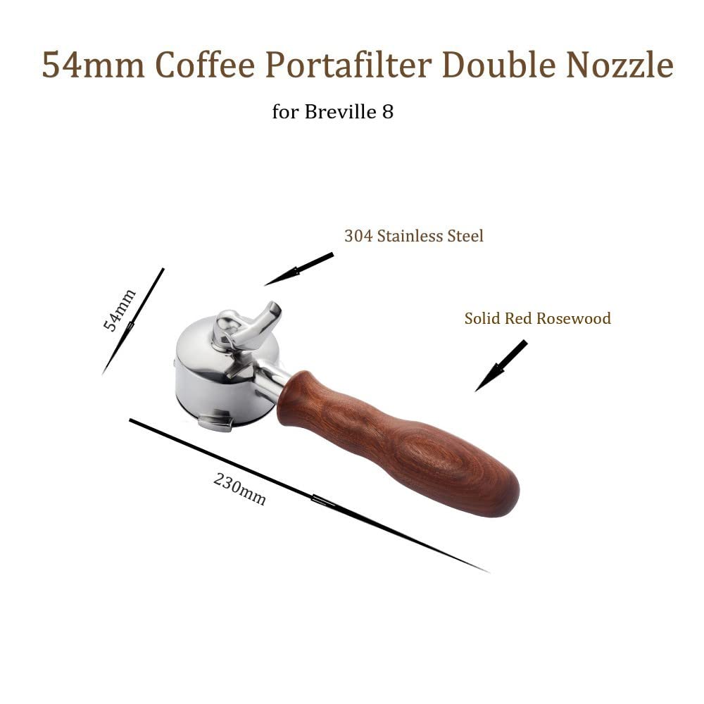 Porte-filtre à Café - HURRISE - 54mm - Becs Doubles - Acier Inoxydable - Electroménager