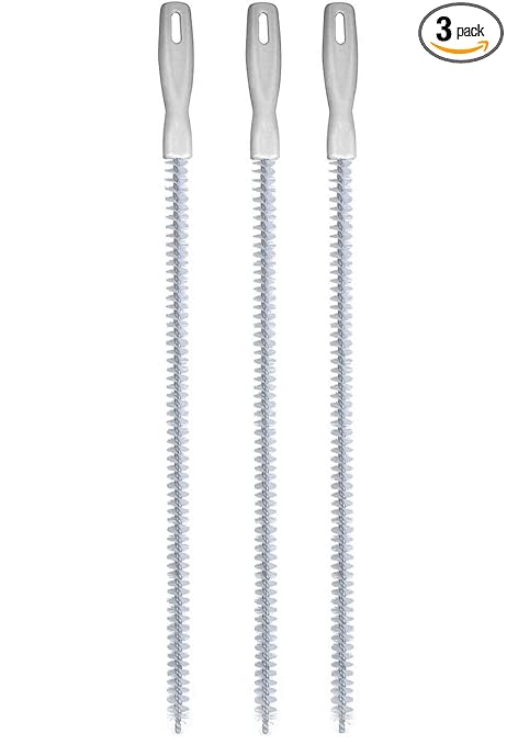 Nimbose Metal Flexible Sink Water Pipe Drain Dredge Tool Bath Plug Long Hair Overflow Unblocker Cleaning Brushes (36 cms, Qty: 3)