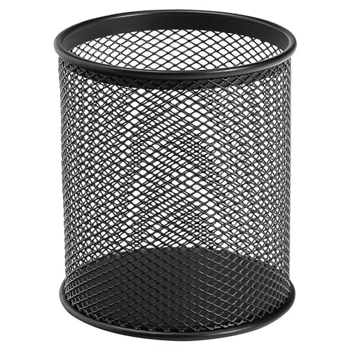 Q-Connect KF00864 Cubilete Portalápices Metal Rejilla Negro Diámetro 90 Mm Altura 100 Mm