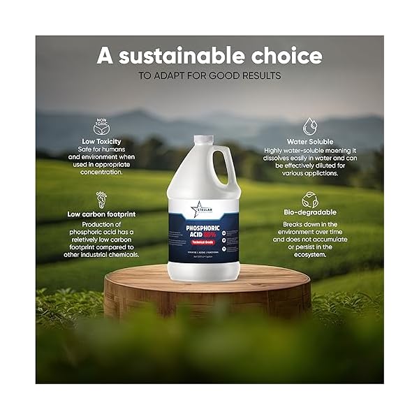 Stellar-Chemicals-Phosphoric-Acid-85-Technical-Grade-1-Gallon-Uses-PH-Control-and-Adjustment-Food-Beverage-Activating-Agent-Personal-Care-Pharmaceutical Stellar-Chemicals-Phosphoric-Acid-85-Technical-Grade-1-Gallon-Uses-PH-Control-and-Adjustment-Food-Beverage-Activating-Agent-Personal-Care-Pharmaceutical