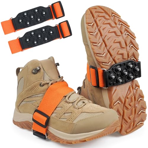 Ice Cleats Mid-Sole Snow Traction Cleats for Shoes and Boots Non-...