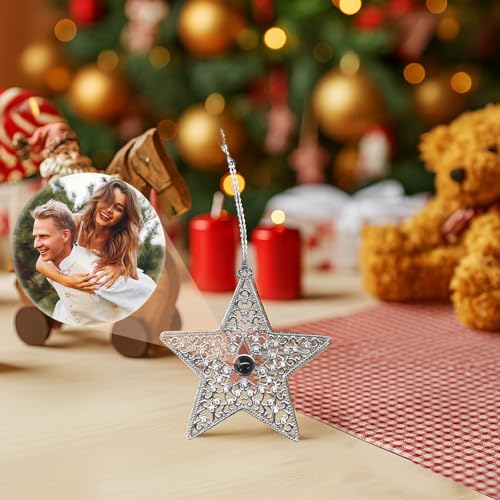Customized Christmas Ornament, Personalized Memorial Ornament with Picture Inside, Christmas Tree Decoration Gifts for Family, Custom Hanging Projection Pendant 2025