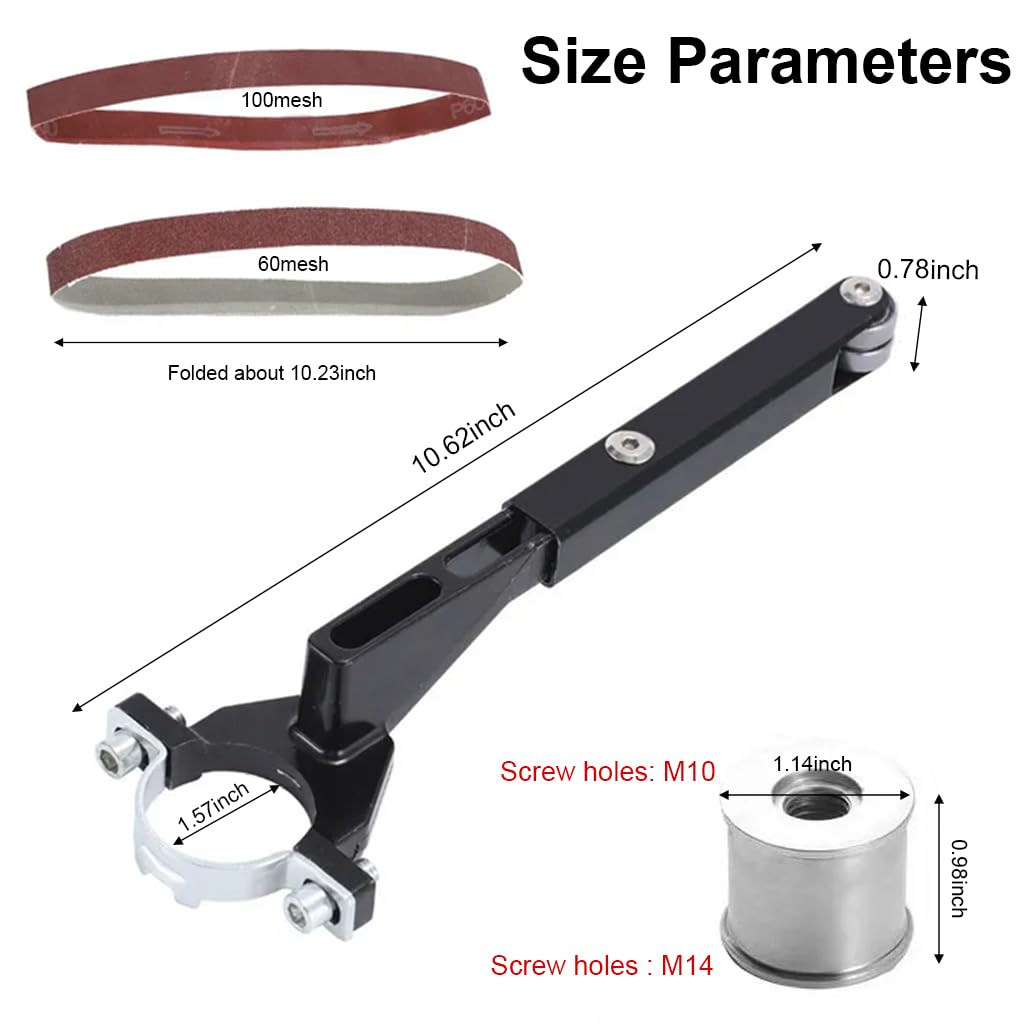 Serplex® Belt Sander Attachment for Angle Grinder, SBelt Sander Attachment Compatible with 100MM/125MM Grinding Disk Angle Grinder Conversion Kit for Sanding and Finishing Tasks 2