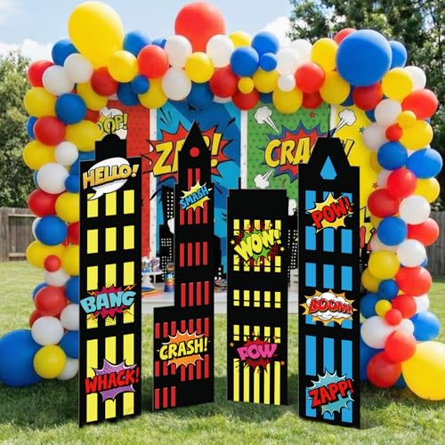 Fondo temático Novabright héroe gran tamaño para fiesta miniatura 2