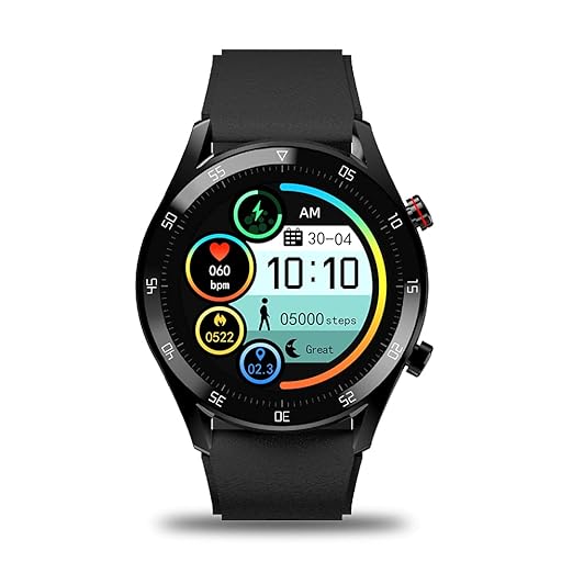 GIONEE STYLFIT GSW8 Smartwatch with Bluetooth Calling and Music, Built-in mic & Speaker, Internal Storage, HR Monitoring, Multiple Sport Mode, Full Touch Control (Eclipse Black), Regular at Rs. 3499