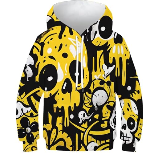 VFKLZCNYR Sudadera con capucha de manga larga con estampado 3D para niños y niñas, atlética, casual, con bolsillo, para ropa infantil, Estilo:, 8-10 Years
