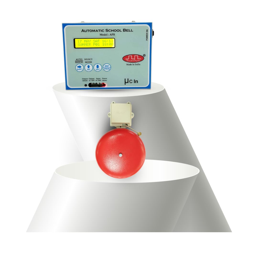 Automatic School Bell System Combo Classic | APB Digital Bell Timer with Smart Scheduling | Gong Bell 9” Compatible | Fully Automatic Bell Controller-image-0
