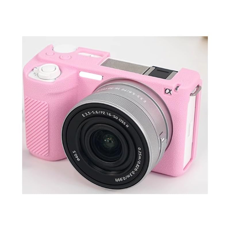 Etui na aparat różowy miękki silikon antypoślizgowa tekstura pancerz skórka osłona korpusu ochraniacz do aparatu bezlusterkowego Sony Alpha ZV-E10 II