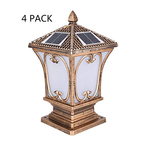 ZTWQWERT Waterproof Ip54 Outdoor Pillar Lamp, Die-cast Glass Lampshade, Suitable for Home Gate, Courtyard, or Any Other Lighting Occasion (Excluding Bulb) (Color : 4pack, Size : 58cm)