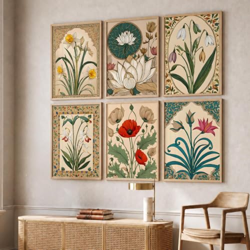 Image of kotart Premium Digital Madhubani Art Paintings with Frame for Home Decor - Wall Painting for Living Room - Pack of 6 (19x25 inch)