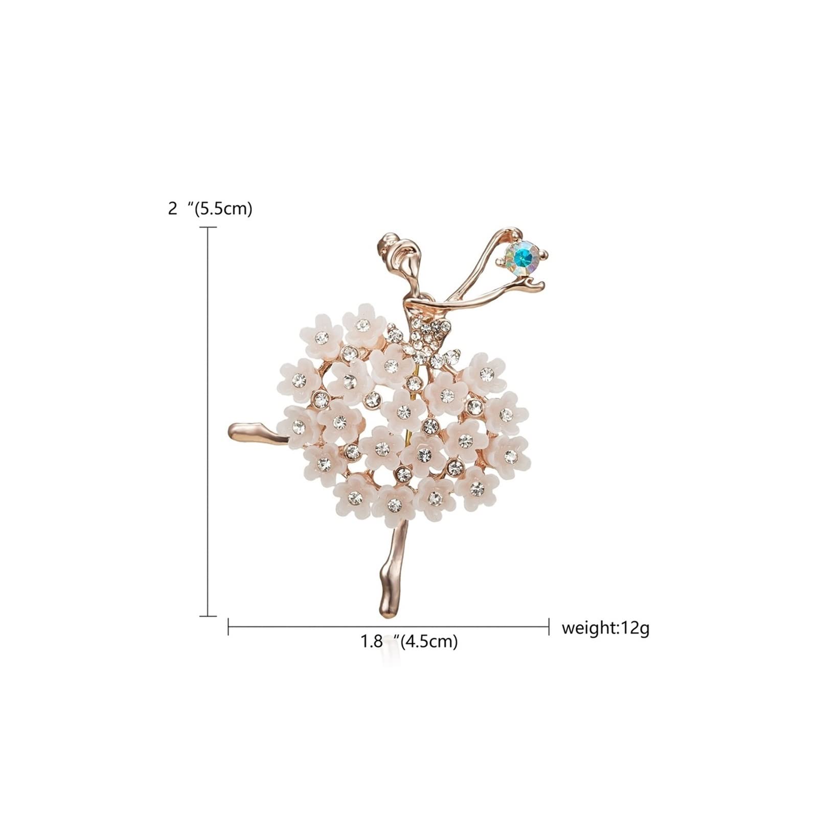 CFWSHJ Broche para Mujer, broches de Bailarina de Ballet de Cristal, alfileres de joyería para Dama, Broche Elegante para Mujer, broches Decorativos de Moda, 2 A