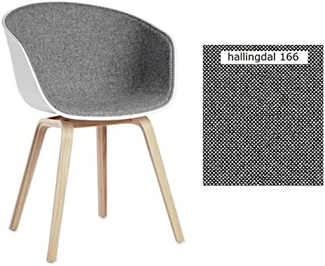 'HAY, HAY AAC 22, White, about a Chair AAC, Shell Chair Front Padded 166 Hallingdal Grey = Salt/Pepper, Shell White, about a Chair AAC 22, White, Oak, Geseift – Hee Welling, Kvadrat Stoffbezug Hallingdal