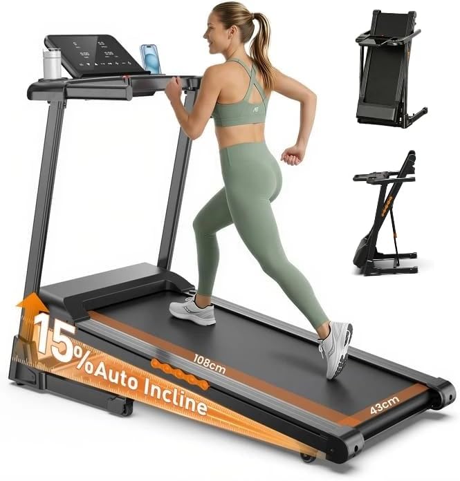 Laufband für Zuhause Klappbar mit 15%-18% Automatischer Steigung