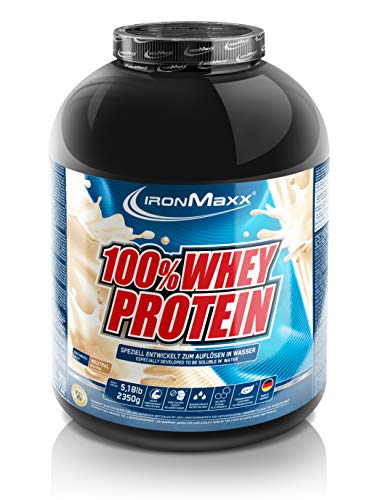 Preisvergleich Produktbild IronMaxx 100% Whey Protein Pulver Proteinreiches Eiweißpulver für Proteinshake Wasserlösliches Proteinpulver mit neutralem Geschmack 1 x 2,35 kg Dose