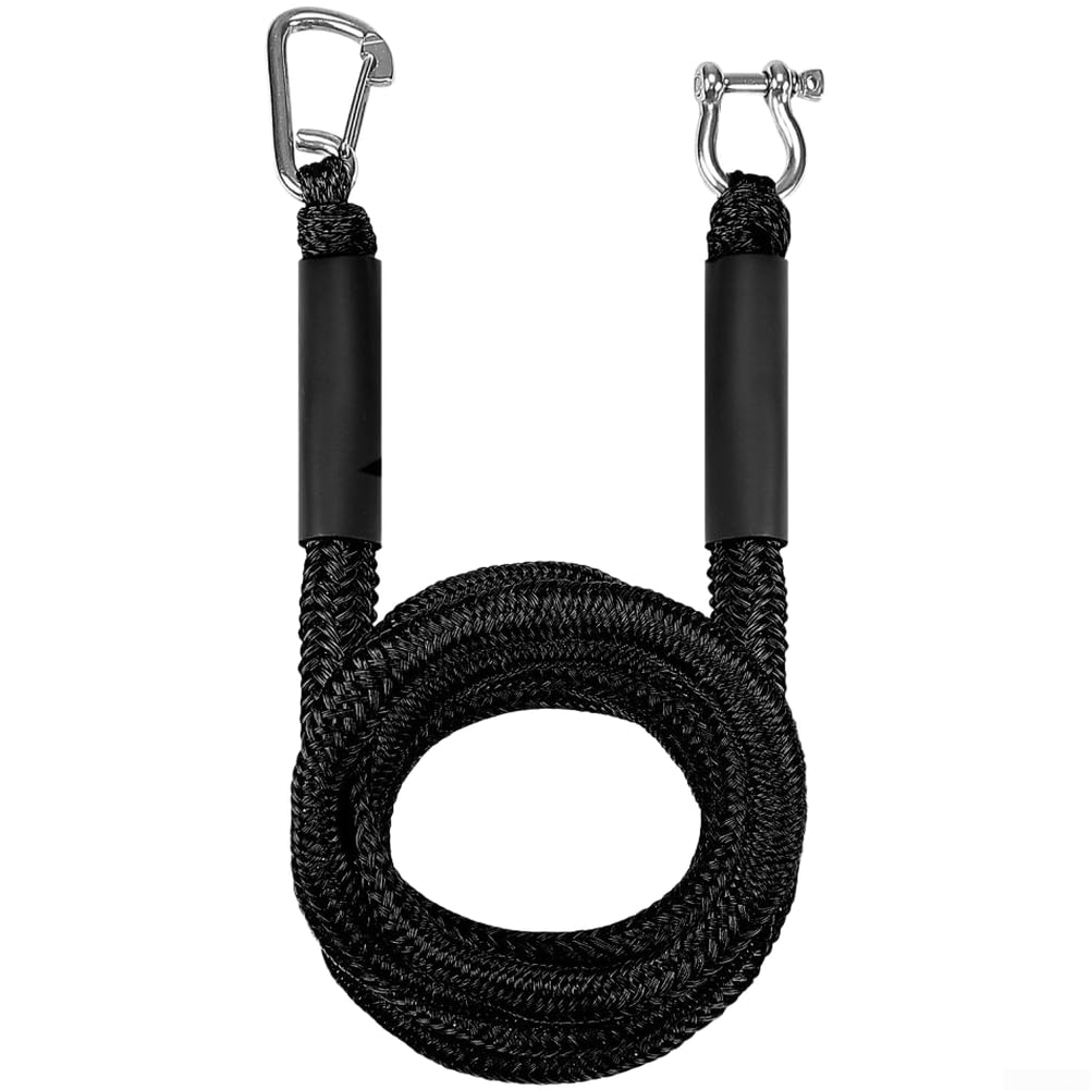 Corde d'amarrage élastique avec Fermeture en Acier Inoxydable, Corde Flottante Extensible pour Bateau, canoë, Ski