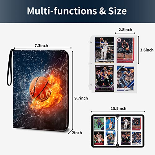 Hesplus 400 Pockets Basketball Card Binder Sleeves, Trading Card Binder Collectible Trading Card Albums For Basketball Baseball Football Trading Sports Cards, Book Folder Storage Organizer Card Holder #TOP1