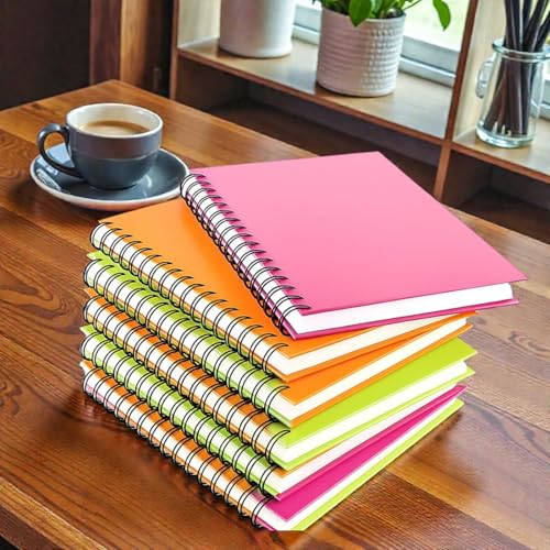 Image of Spiral Notebook Single Subject - 200 Pages, Unruled, Plain, A4, Long Size Plain Notebooks for School and College Students Pack of 6