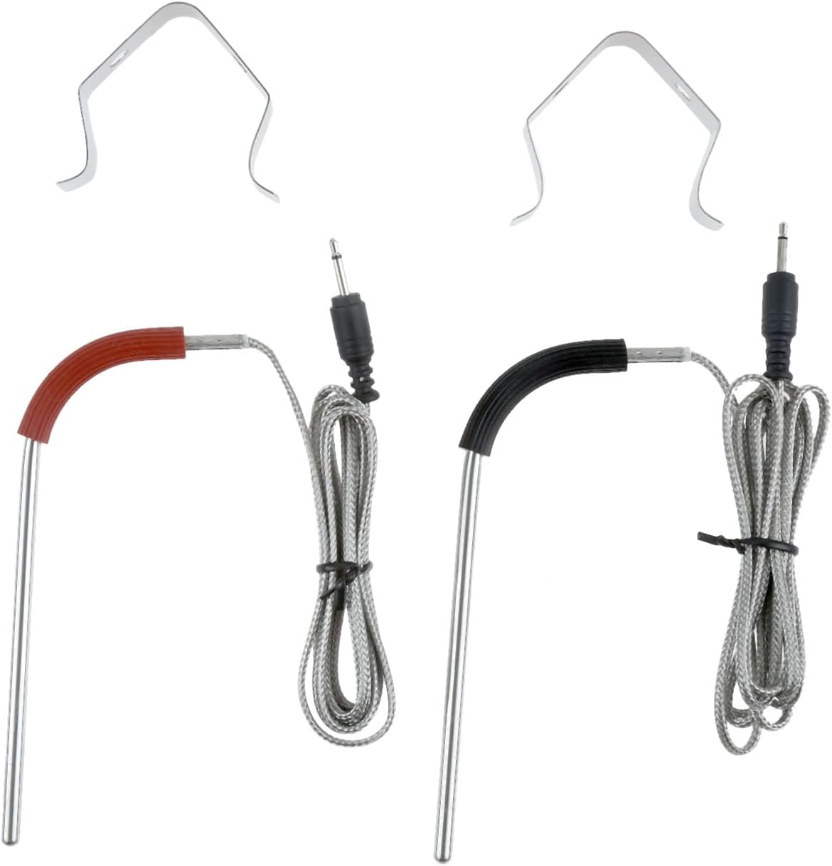 Mtsooning Grill Meat Probe, 2 Pcs Temperature Probe with 2 Pcs Probe Clip Replacement for Weber iGrill 2 iGrill 3 iGrill Mini,Weber iGrill Probe Replacement