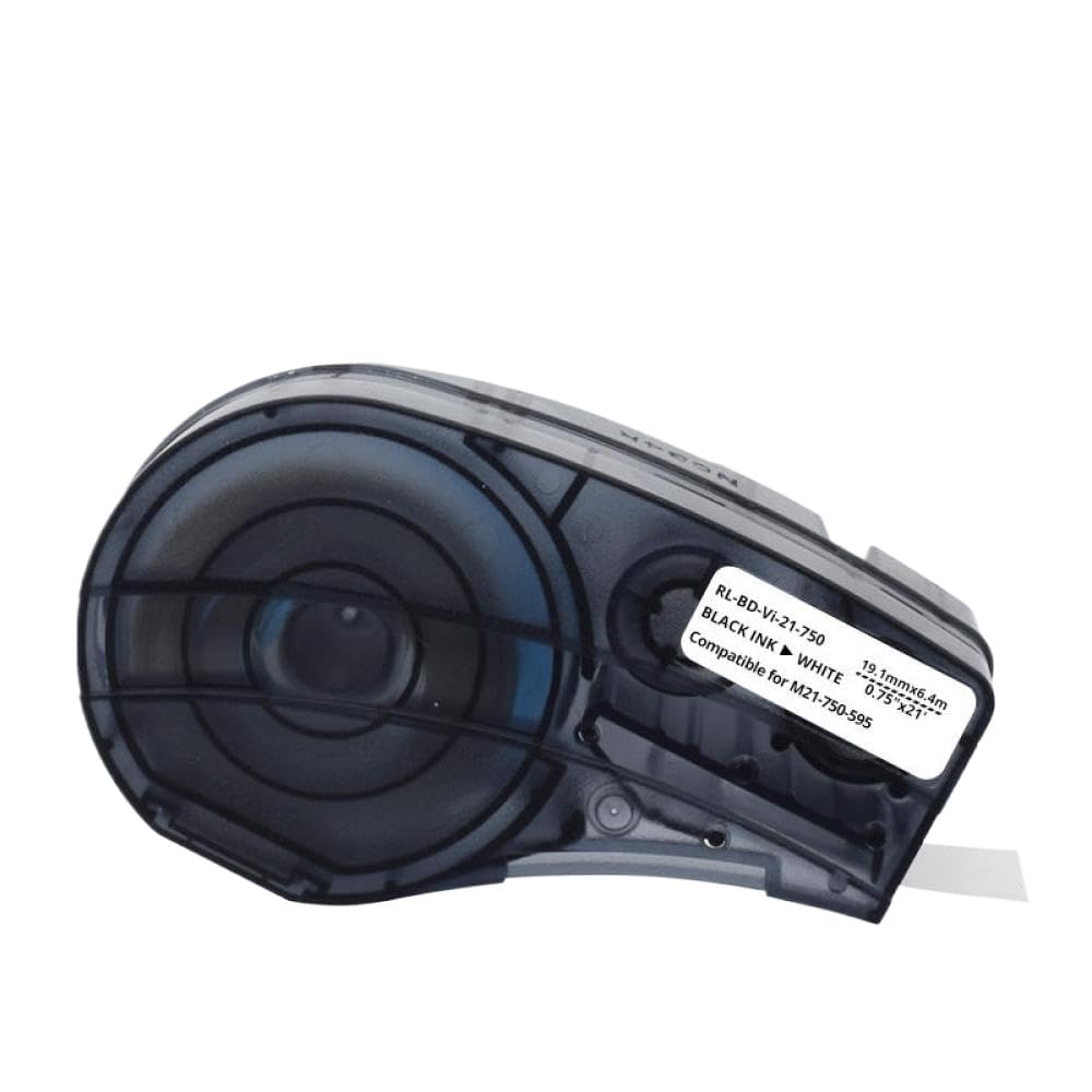 Rotolo di etichette da 3/4 pollici nero su bianco compatibile con BMP21-PLUS BMP21-LAB0 M210 M211 M210-LAB M21-750-595-WT