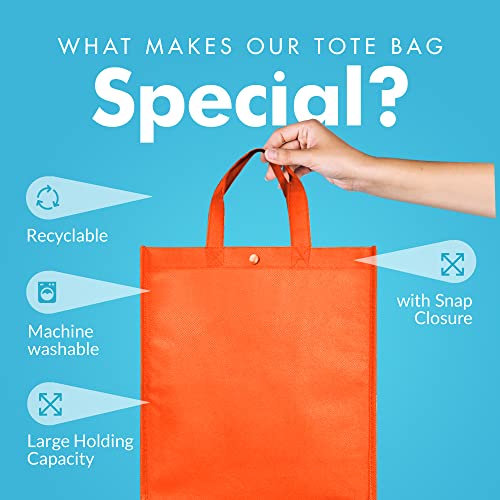 Simply Green Solutions - Reusable Grocery Bags, Durable Tote Bags, Shopping Bags For Groceries, Utility Tote, Reusable Gift Bags With Handles, 14 X 16.5 X 6, 10 Color Variety, Pack Of 10 #TOP3