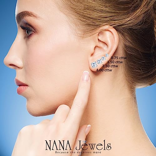 Cushion Cut Simulated Diamond Stud Earrings 14K Solid Gold Post & Sterling Silver-0.60ctw-4.00ctw CZ4