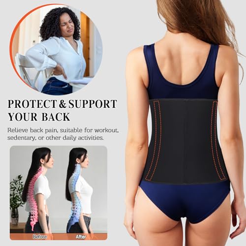 Reamphy 0601WTI-BXL Waist Trainer Corset Women Workout Trimmer Sweat Sports Girdle Belt Body Shaper thumb #3
