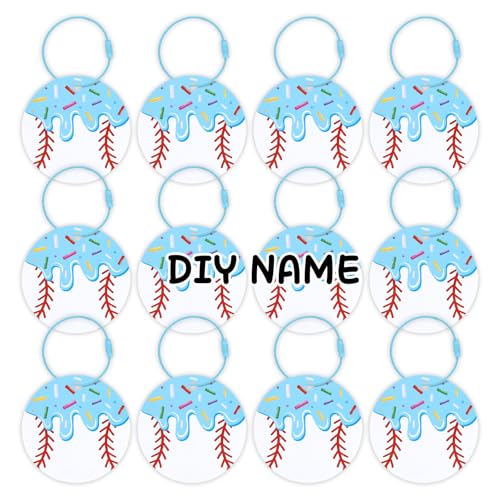 Eyourlife 12Pcs Baseball Ice Cream Drip Luggage Tags 2.75 Suitcase Labels